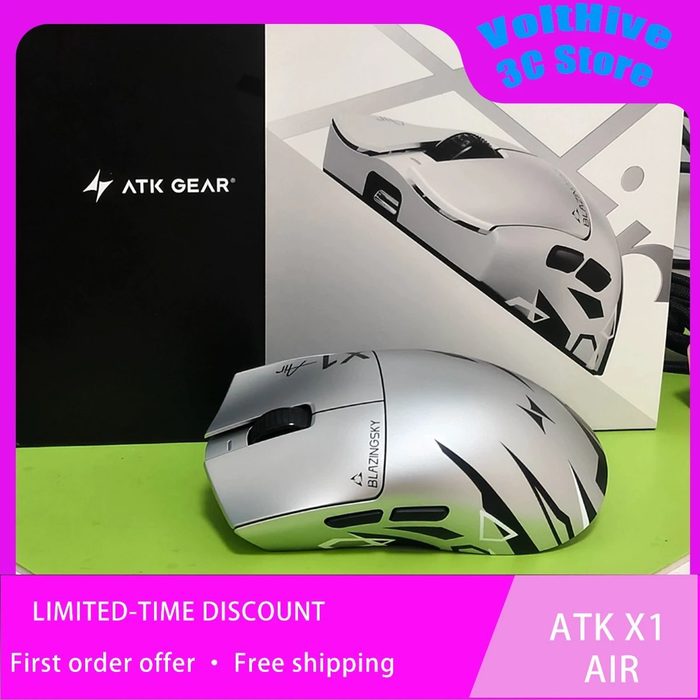 Mouse Atk X1 Air+ Branco ou Laranja