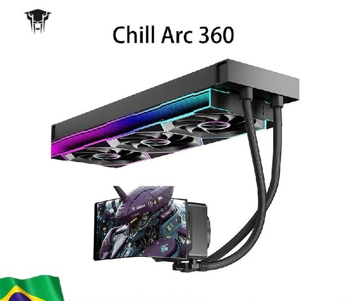 Water Cooler Jungle Leopard Chill Arc 360 6,67 Polegadas Curva Amoled Tela Magnética, Preto e Branco