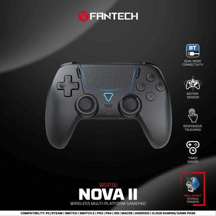 Controle Fantech Nova Ii Wgp16 com sensor giroscópio, Hall joystick e gatilho Nintendo Switch, PlayStation 4, Nintendo Switch 2, Pc, Android