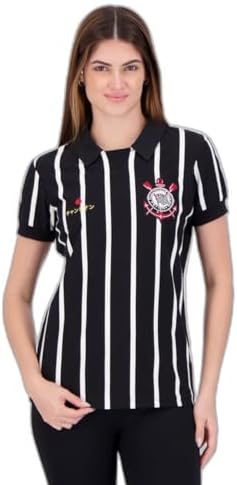 Japão Corinthians Camiseta Retrô Coimbra, Gola Polo Listrada