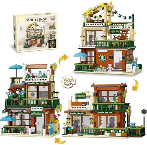 Conjunto de Blocos de Montar Construção para Café – Compatível com Blocos de Montar Construção de 4,9 mm, Presente para Adultos e Crianças