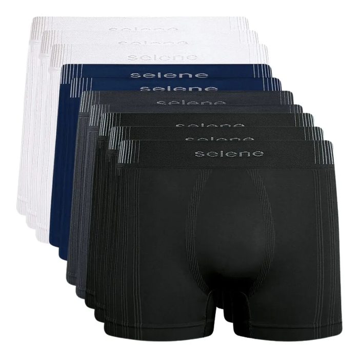 Kit 10 Cueca Boxer Sem Costura Poliamida Toque Gelado Selene