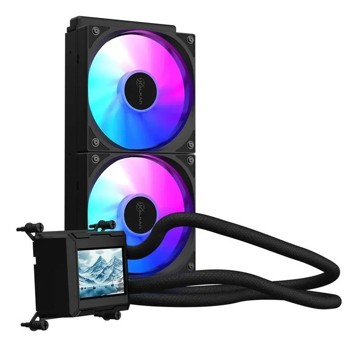 Watercooler Kalkan Aura, Com Tela Lcd 240mm Argb 2.4 Preto