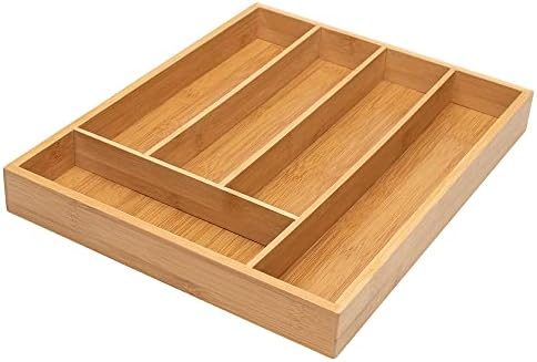 Mimo Style Porta Talheres Ecokitchen, Produzido em Bambu de Ótima Qualidade, Resistente, Durável e 100% Ecológico, Possui 5 Compartimentos P