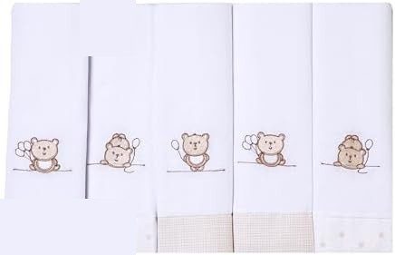 Papi Textil Fralda Bordados Papi Com Bainha 74Cm X 70Cm Contem 05 Un