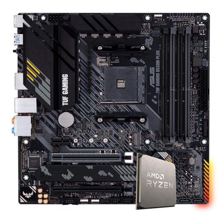 kit upgrade amd ryzen 7 5700x placa mãe asus tuf gaming b550m-plus