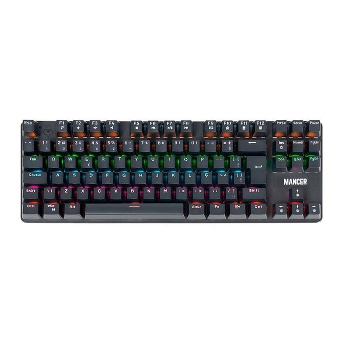 teclado mecânico mancer shade mk3 rainbow switch huano vermelho
