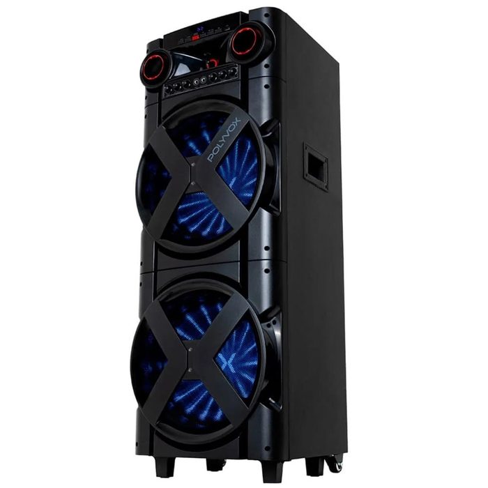 torre de som polyvox xt-2000t tws 2000w bluetooth bivolt