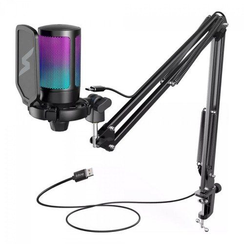 microfone fifine superframe edition sfm1 rgb usb black com braço articulado