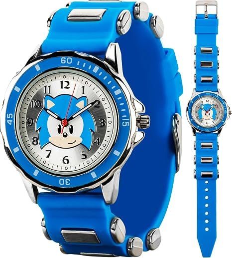 relógio sonic the hedgehog analógico infantil pulseira azul
