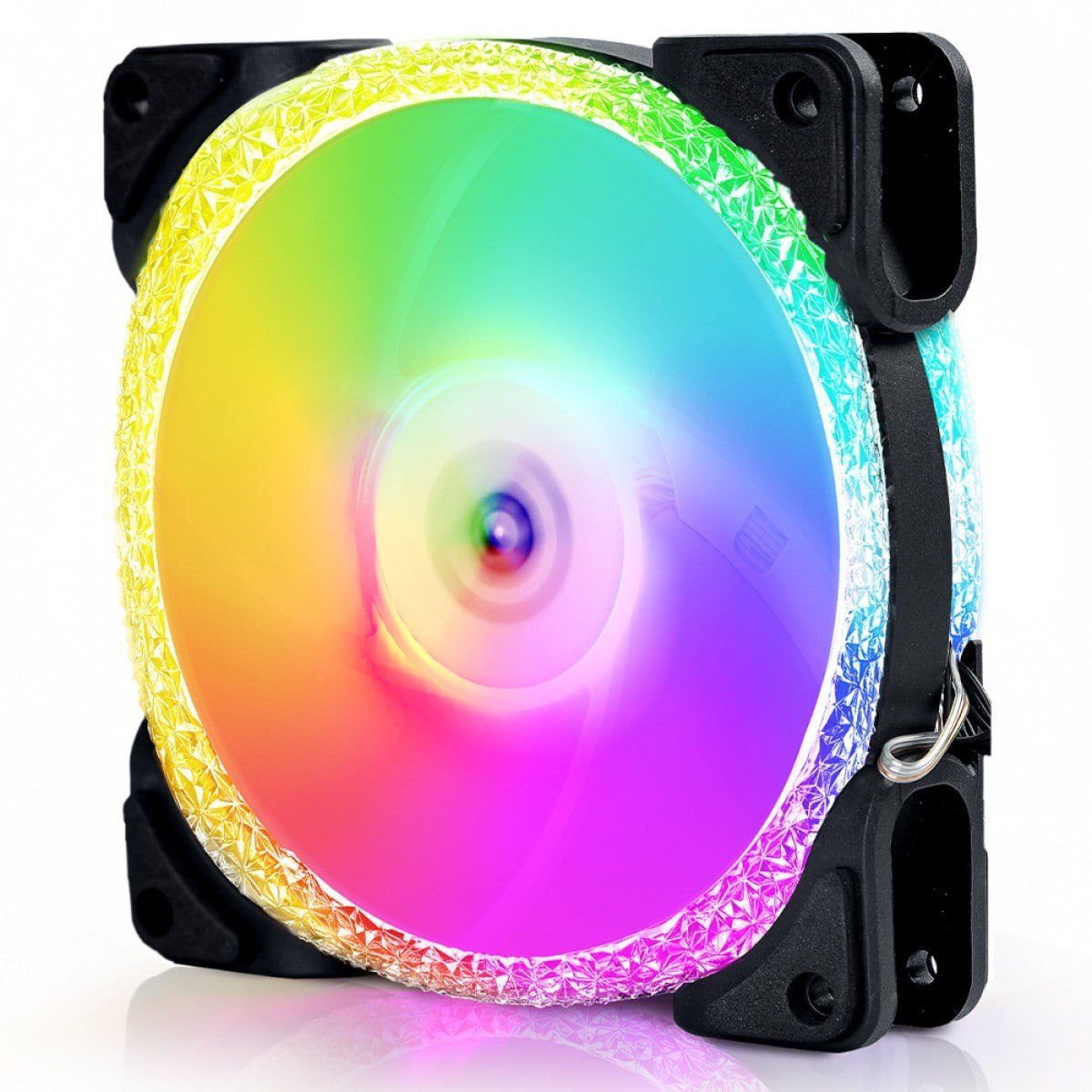 cooler para gabinete round5 crystal black argb 120mm pwm preto