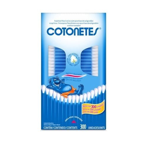 higiene cotonetes hastes flexíveis 300 unidades