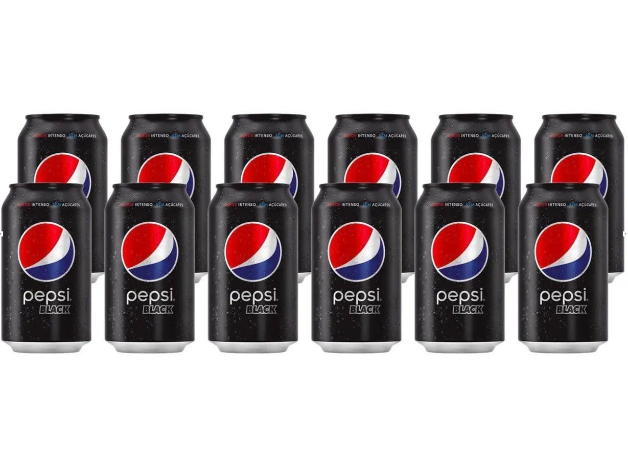 refrigerante pepsi black sem açúcar 350ml lata 12 unidades