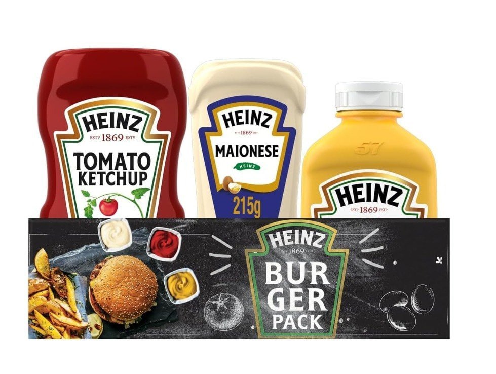 alimentos heinz pack hamburguer ketchup maionese mostarda 397g 215g 255g