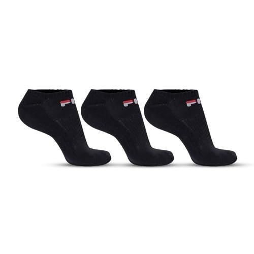roupas fila meia tripack unisex cano curto lisa branco preto mescla