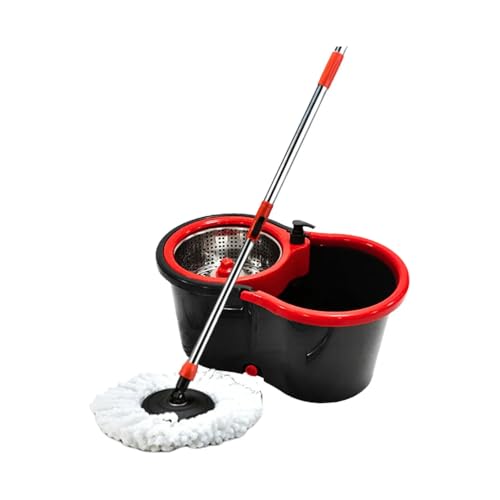 utensílios de limpeza powermaid mop giratorio pro dois baldes com centrífuga de aço inox 7l