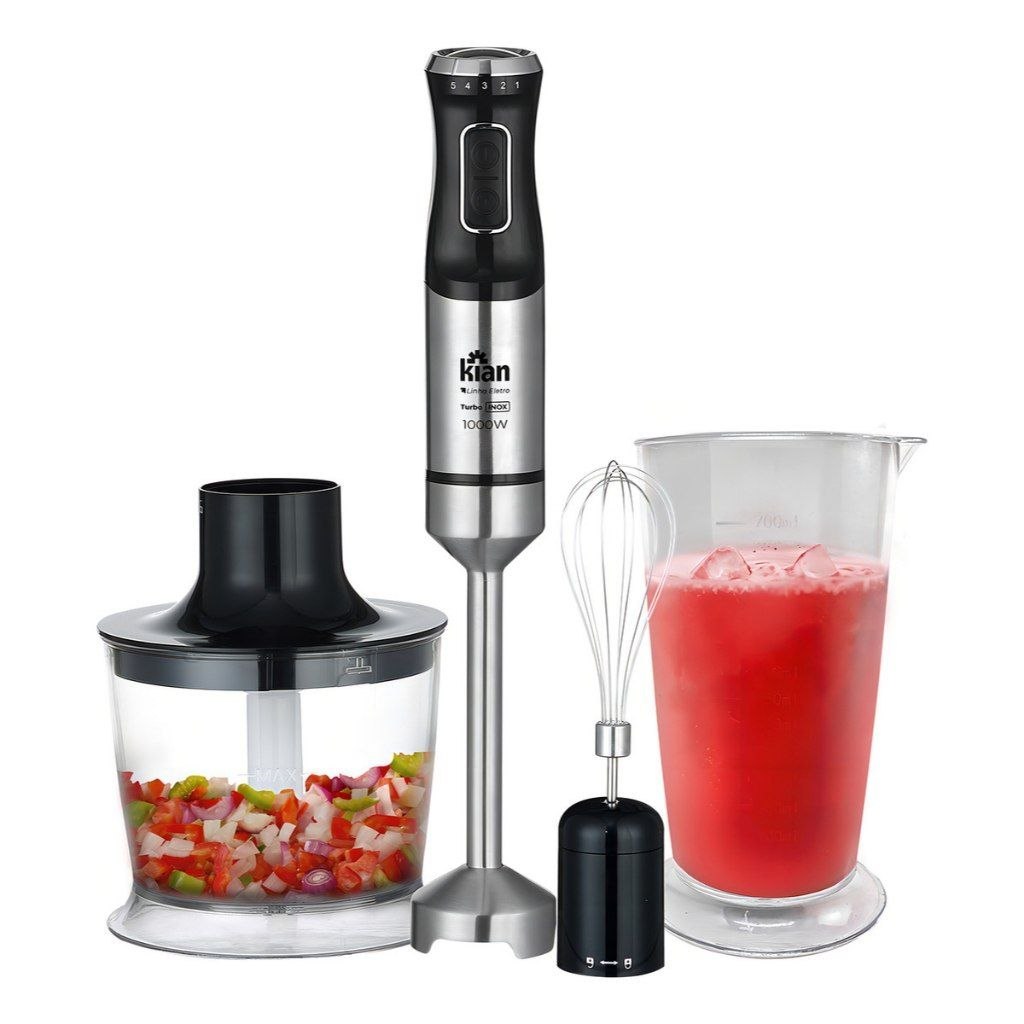 eletrodomésticos kian mixer 3 em 1 1000w inox turbo triturador processador copo 700ml 127v