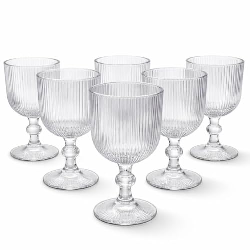 utensílios domésticos taça canelada de vidro 380ml conjunto com 6 peças