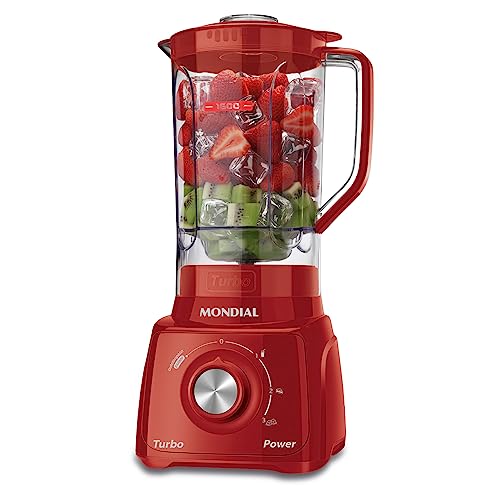eletrodomésticos mondial liquidificador l-99 fr 550w 110v 1,6l turbo power vermelho