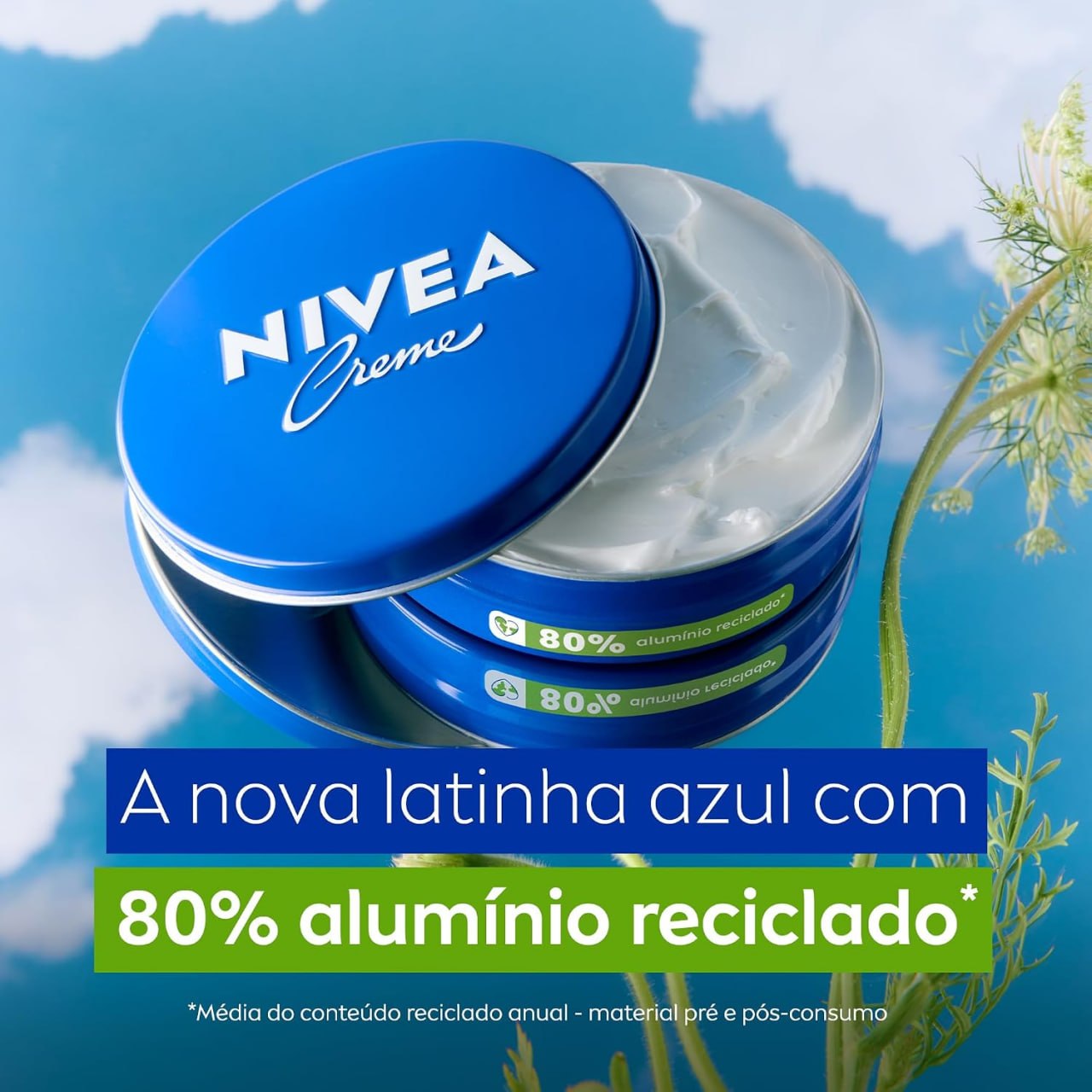 cosméticos nivea creme hidratante lata 56g