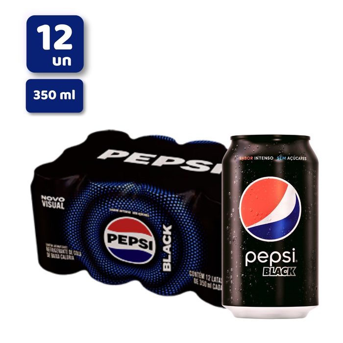 bebidas pepsi pepsi zero black lata 350ml pack 12