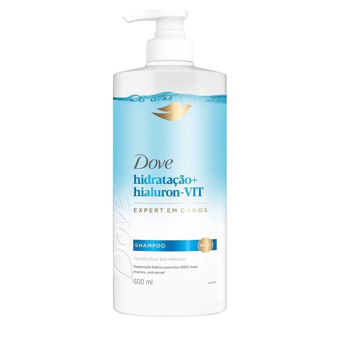 Dove Shampoo Hidratação + Hialuron-Vit 600ml Pump