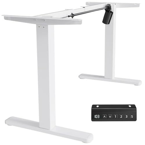 Estrutura de Mesa Elétrica Ajustável para Trabalho em Pé e Sentado – 3 Configurações de Memória, Altura de 72cm a 120cm, Base Ergonômica e D