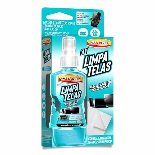 limpa telas luxcar kit limpa telas 100ml pano aplicador