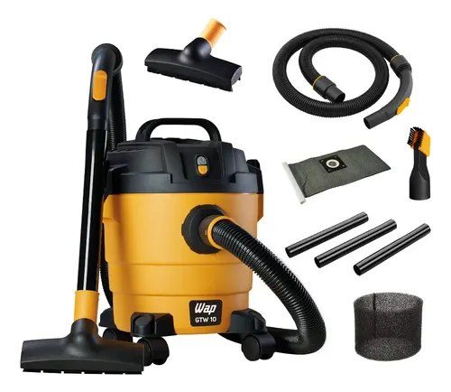 Aspirador De Pó e Água Wap Gtw 10 Compacto 1400w 10 Litros Amarelo 127v ou 220v