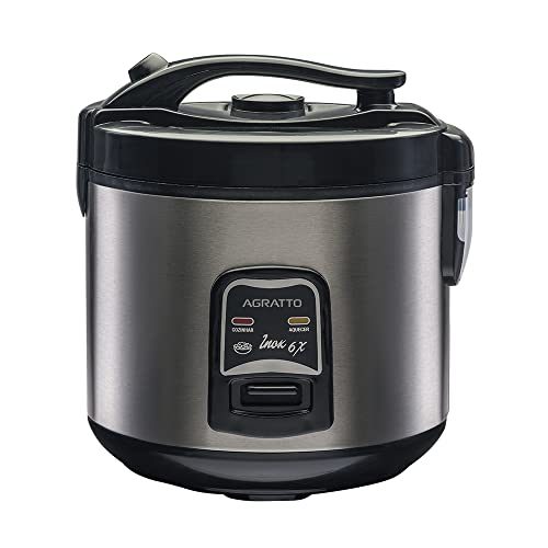 PANELA ELETRICA ARROZ INOX E VISOR VIDRO PAI 6 Xicaras 220V AGRATTO, Agratto
