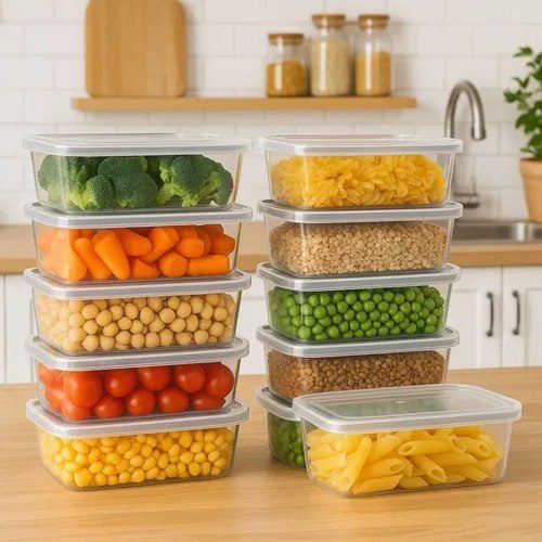 Kit 10 Potes 500ml Bpa Free Freezer Microondas Reutilizável Transparente