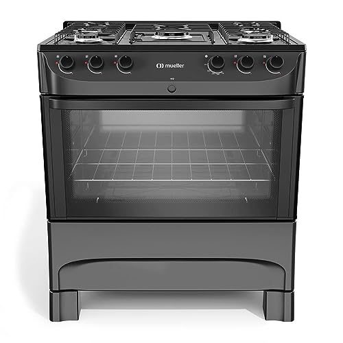 Fogão Mueller 5 Bocas com Mesa Esmaltada Preto Fosco MFI5BC - Bivolt