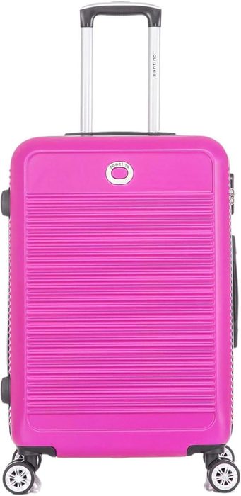 SANTINO Mala de Viagem Media 23kg Rígida ABS 4 Rodas 360º com Segredo Leve Resistente Flexível Antifurto Pink tamanho 20 polegadas