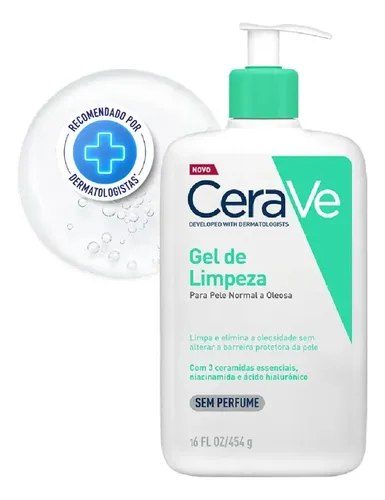 gel de limpeza facial cerave pele oleosa 454g