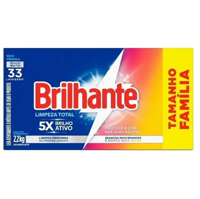 sabão em pó brilhante limpeza total original 2,2kg
