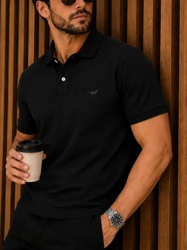 Camisa Polo Masculina Piquet Slim Manga Curta