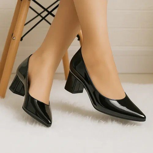 Sapato Scarpin Feminino Salto Baixo Grosso Scapin Confort
