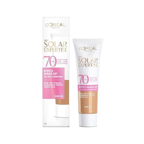 Protetor Solar Facial com Cor FPS 70 Alta Cobertura - L'Oréal Paris Solar Expertise Efeito Make Up - Cor 2.0 30g