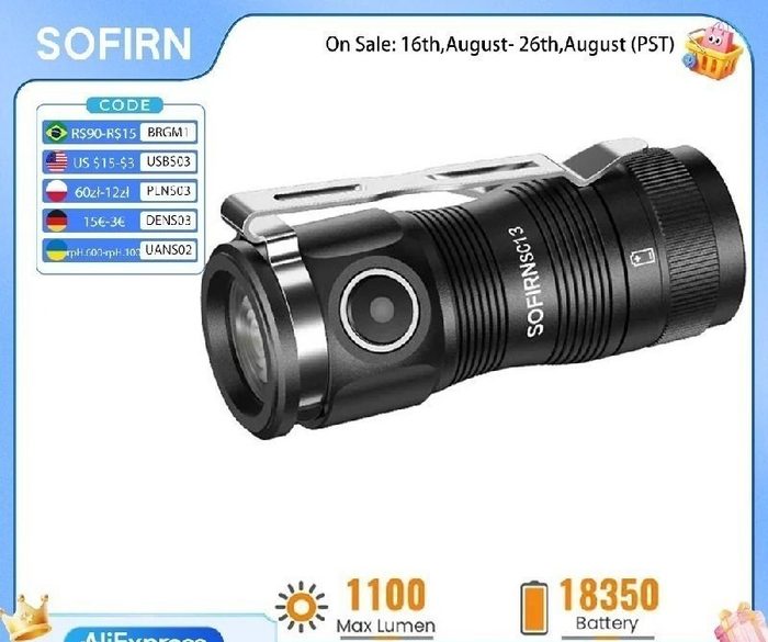 lanterna sofirn sc13 1300lm