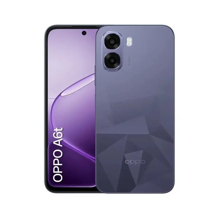Smartphone OPPO A6t 128GB 12GB RAM 4GB + 8GB RAM Virtual Bateria Gigante 6500 mAh Câmera AI Violeta