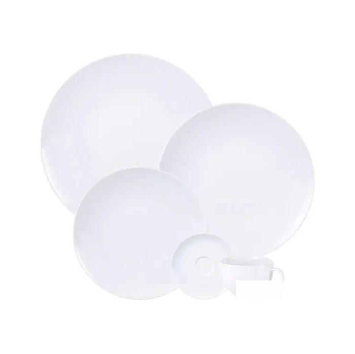 Aparelho De Jantar Tramontina Flávia Em Porcelana 20pçs Branco Liso