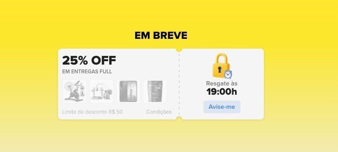 ⚠️ O cupom está liberado para o resgate para ser usado a partir de 00h,