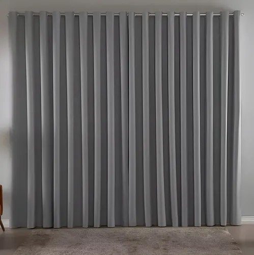 Cortina Blackout Em Tecido 3,00x2,80 Corta Luz Cor Cinza