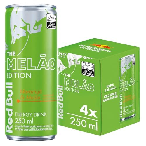 Red Bull Energético, Maracujá e Melão, 250ml, 4 latas