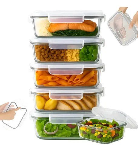 potes de vidro yab kit 5 potes 640ml