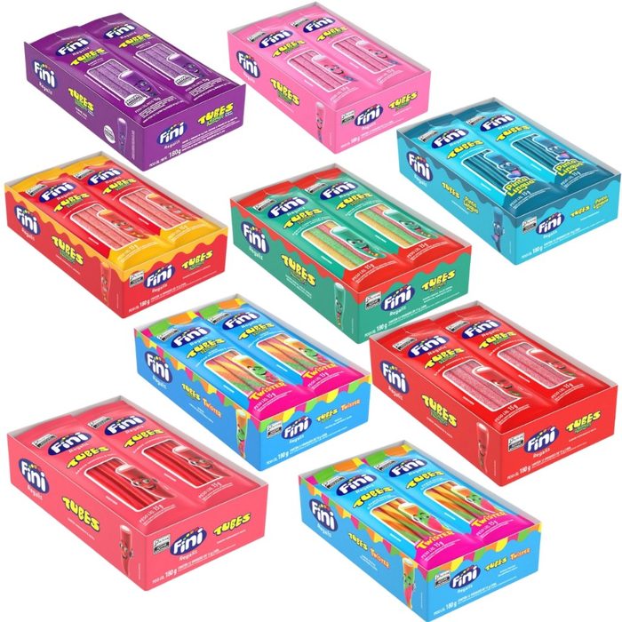 balas fini tubes 15gr 12 unidades