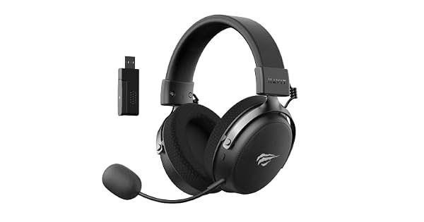 Fone de Ouvido Headset Havit H2015 Pro Black, 5 Modos de Conexão, 2.4GHz, Bluetooth, Cabo USB e 3,5mm