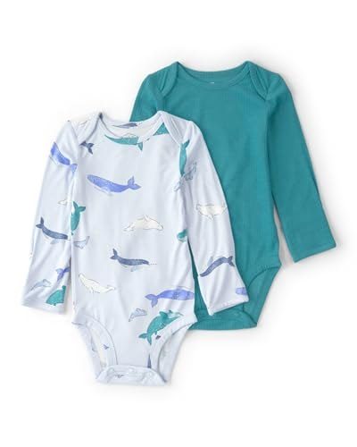roupas carters purelysoft pacote 2 bodies manga comprida baleia azul 24m