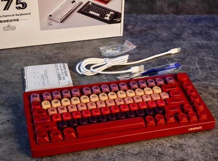 Teclado Mecânico Akko x Veekos K75 Layout Lpi 75% Ansi Us Hot-swappable Rgb