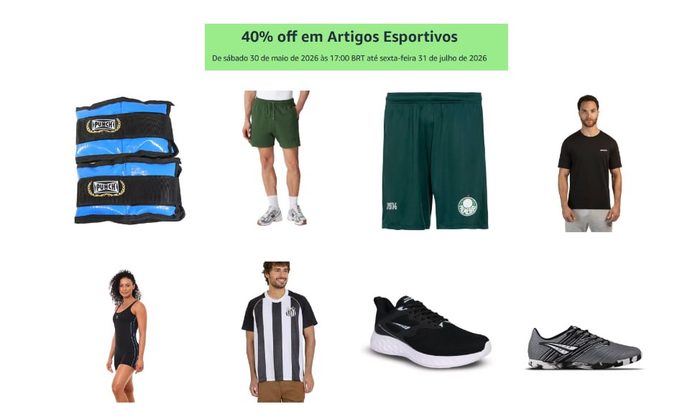 Amazon - 40% off em Artigos Esportivos